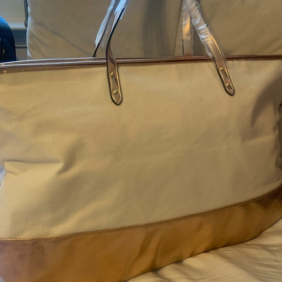 NWT Victoria Secret Rose gold and Cream Tote bag - Picture 5 of 6